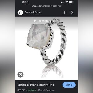 Pandora mother of pearl ring (retired)